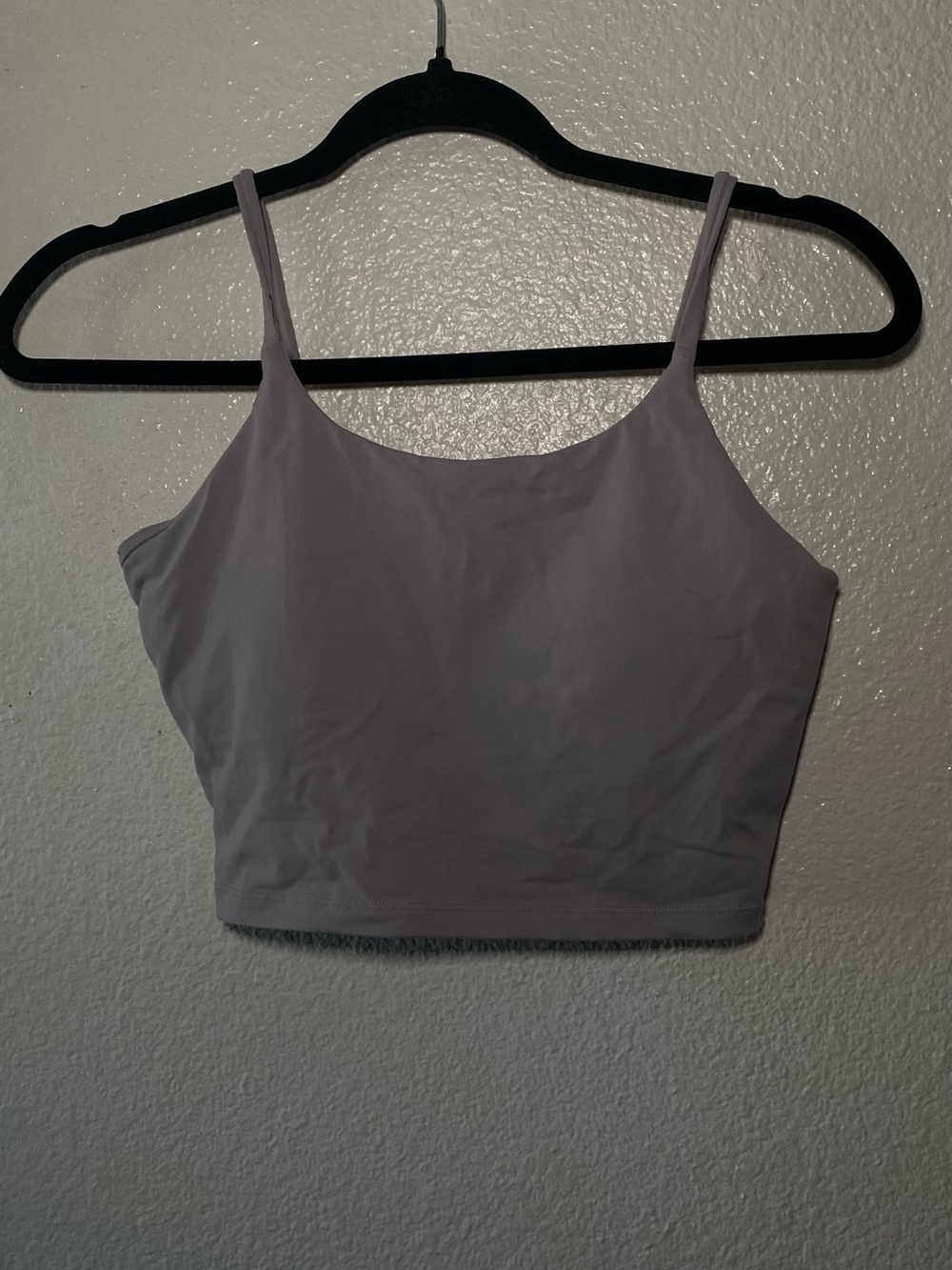 Simple Cropped Spaghetti Strap Tank - Light grey